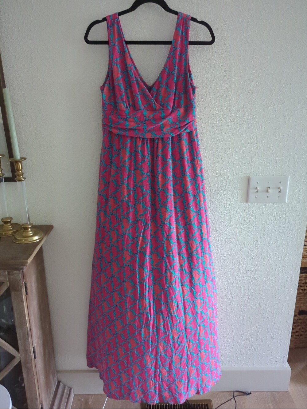 Lilly Pulitzer Sloane Maxi Dress Hold Your Horses RARE Print Vacation Resort L